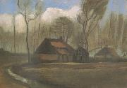 Vincent Van Gogh Farmhouses among Trees (nn04) oil painting